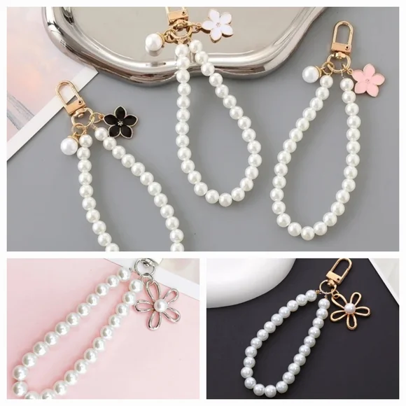 Pearl Beaded Purse Charms Five Pcs. - Picture 1 of 7